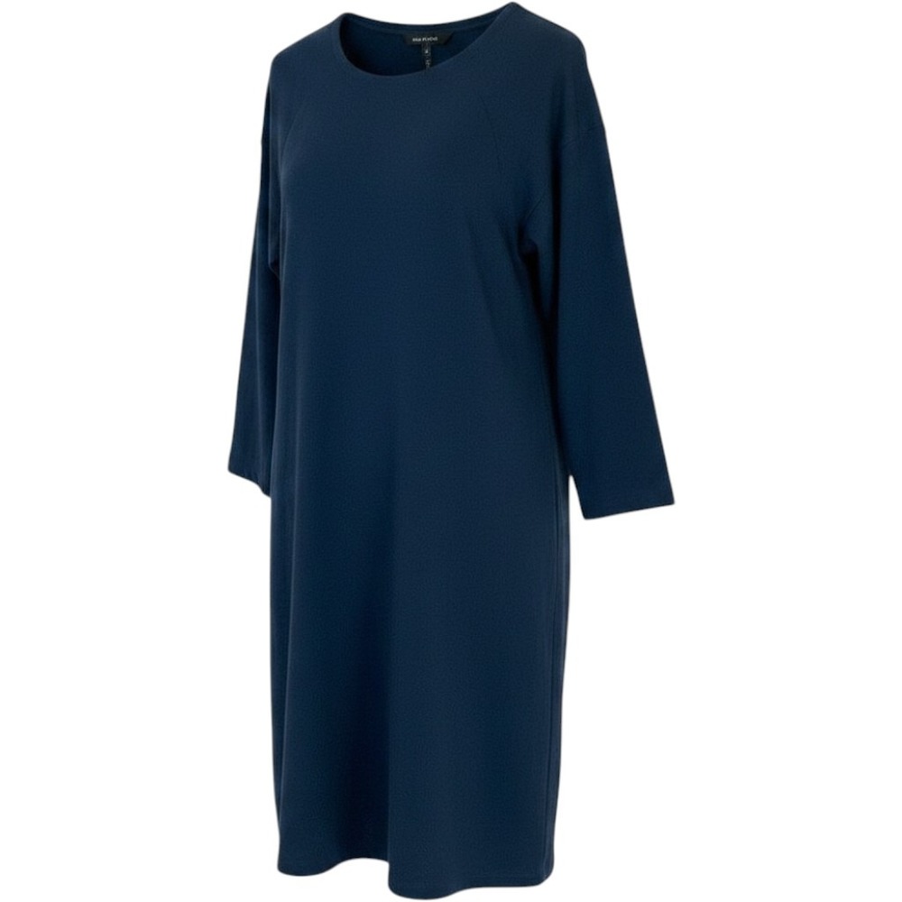 Eileen Fisher Womens Tencel Shift‎ Dress Size M Teal 3/4 Sleeve Office Casual